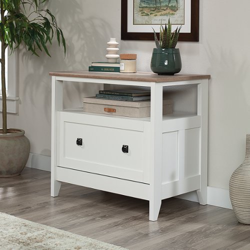 August Hill Open Shelf Lateral File Soft White - Sauder