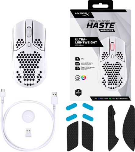 HyperX Pulsefire Haste Lightweight Wireless Optical Gaming Mouse - Wireless - White BUY IN SINGAPORE
