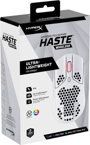 HyperX Pulsefire Haste Lightweight Wireless Optical Gaming Mouse - Wireless - White BUY IN UAE