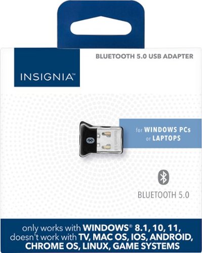 Insignia™ Bluetooth 5.0 USB Adapter for Laptops and Desktops Compatible with Windows 8.1, 10, and 11 - Black WHERE TO BUY