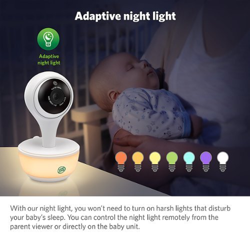 LeapFrog 1080p WiFi Remote Access Video Baby Monitor with 5” High Definition 720p Display, Night Light, Color Night Vision - white WORLDWIDE DELIVERY
