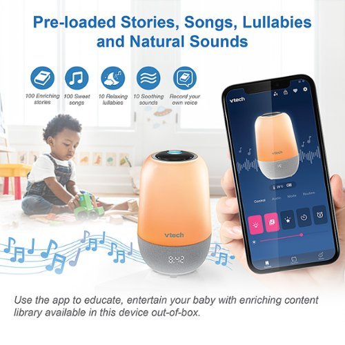 VTech Sleep Training Soother Portable Bluetooth Speaker - White SHOP ONLINE