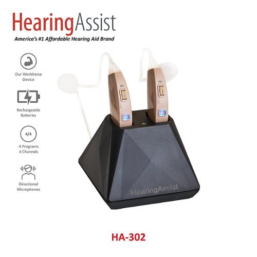 Hearing Assist - ReCharge! HA-302 Behind the Ear Hearing Aids (Both Ears) - Beige