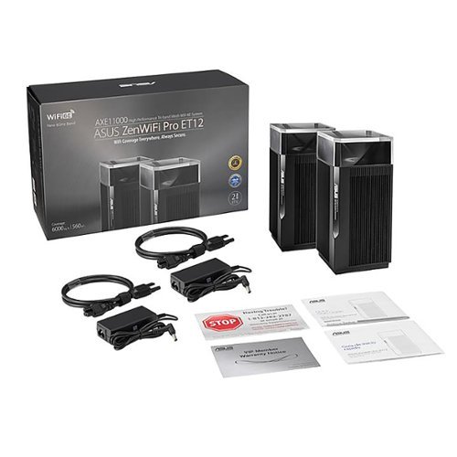 ASUS ZenWiFi Pro AXE11000 Tri-Band WiFi 6E Mesh Wi-Fi System (2-pack) - Black WORLDWIDE DELIVERY