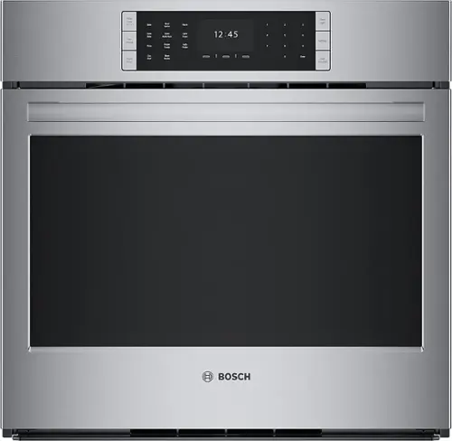 Front. Bosch - Benchmark Series 30" Built-In Single Electric Convection Wall Oven - Stainless Steel.