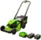 Greenworks - 80-Volt 21-Inch Self Propelled Lawn Mower (1 x 4.0Ah and 1 x 2.0Ah Battery and 1 x Charger) - Green-Front_Standard