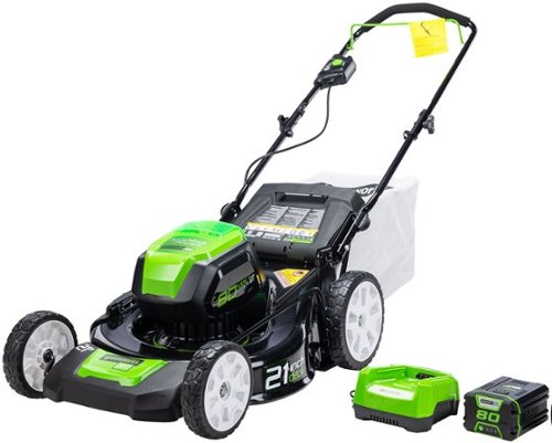 Greenworks - 21 in. 80-Volt Mower with 4 Ah Battery and Charger - Green