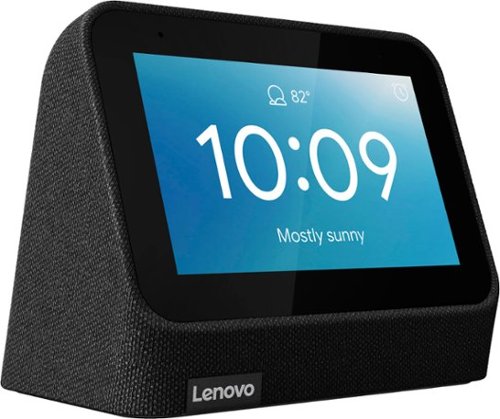 Lenovo - Smart Clock (2nd Gen) 4" Smart Display with Google Assistant - Shadow Black