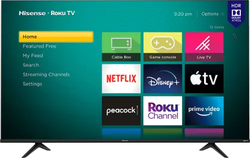 Front. Hisense - 43" Class R6G Series LED 4K UHD Smart Roku TV - Black.