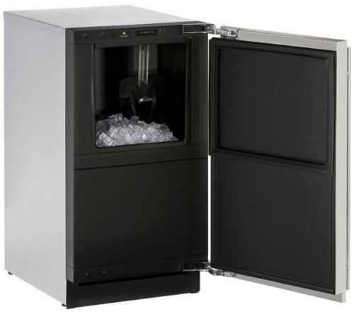 U-Line - 18" 30-Lb Freestanding Icemaker - Stainless Solid