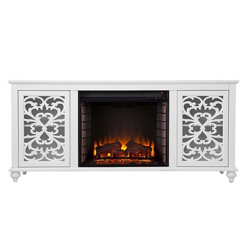 SEI Furniture - Maldina Fireplace Entertainment Center for Most Flat-Panel TVs Up to 56" - White finish