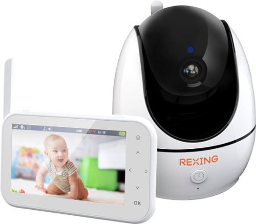 Rexing - 4.5" Video Baby Monitor w/ Night Vision and Two-way Talking - White