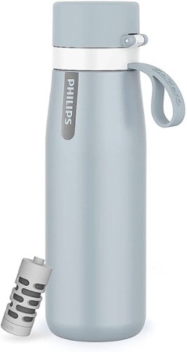 Philips - Water GoZero Everyday Insulated Stainless Steel Water Bottle with Filter, 18.6oz - Blue