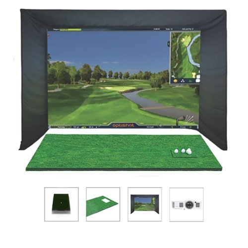 OptiShot - Optishot2 Golf In a Box 4 - Golf Simulator (Includes projector, screen, Pro Bay, infared sensor, mat, & net) - Multicolor