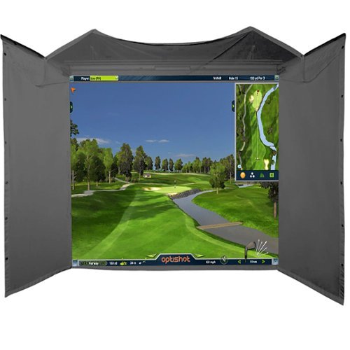 OptiShot - Optishot2 Golf In a Box 5 - Golf Simulator (Includes projector, Pro enclosure, retractable impact screen, & stance mat) - Multicolor