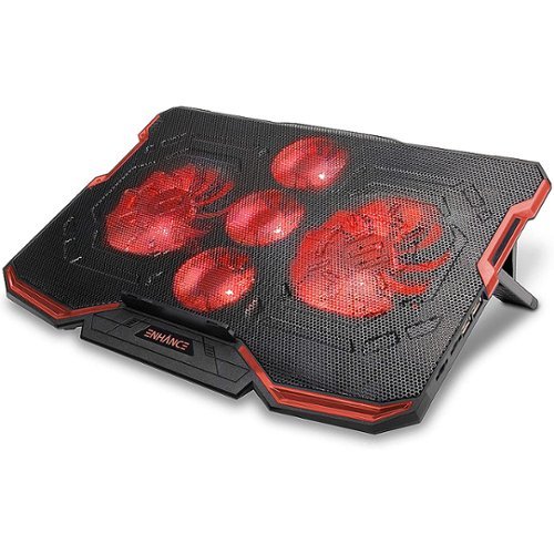 ENHANCE - Cryopgen 2 Gaming Adjustable Laptop Cooling Stand -Adjustable Height - Red