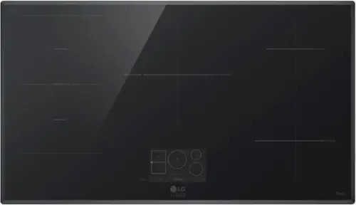 Front. LG - STUDIO 36" Smart Built-in Electric Induction Cooktop with 5 Elements and Flex Cooking Zone - Black.