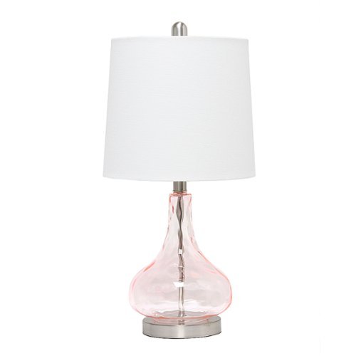 

Lalia Home - Rippled Glass Table Lamp with Fabric Shade - Rose quartz