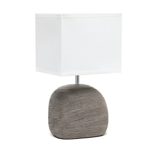 Simple Designs Bedrock Ceramic Table Lamp - Grayish brown