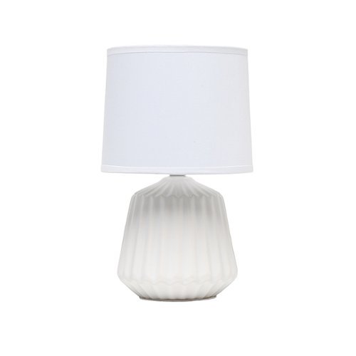 

Simple Designs - Petite Off White Pleated Base Table Lamp - Off white