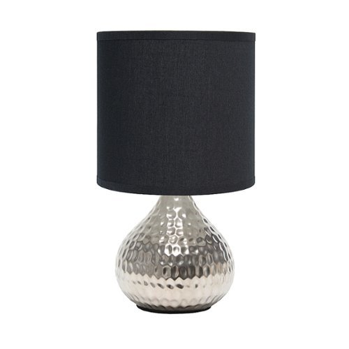 

Simple Designs - Drip Mini Table Lamp - Hammered Silver with Black Shade