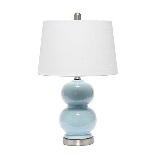 

Lalia Home - Dual Orb Table Lamp with Fabric Shade - Light blue