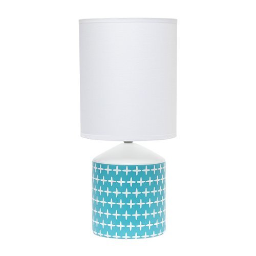 

Simple Designs - Fresh Prints Table Lamp - White/Blue Cross Print