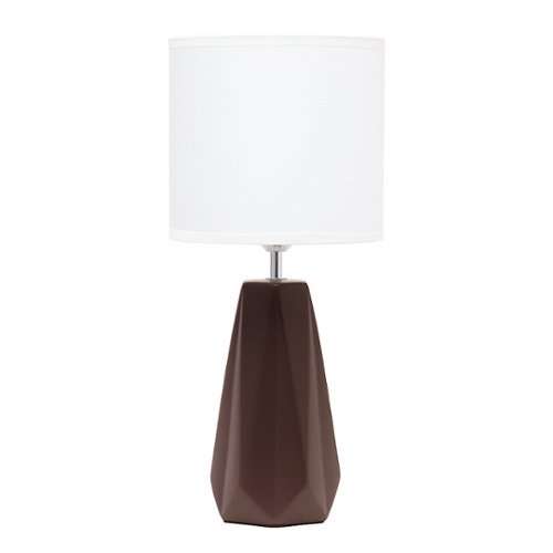 Simple Designs - Ceramic Prism Table Lamp - Brown