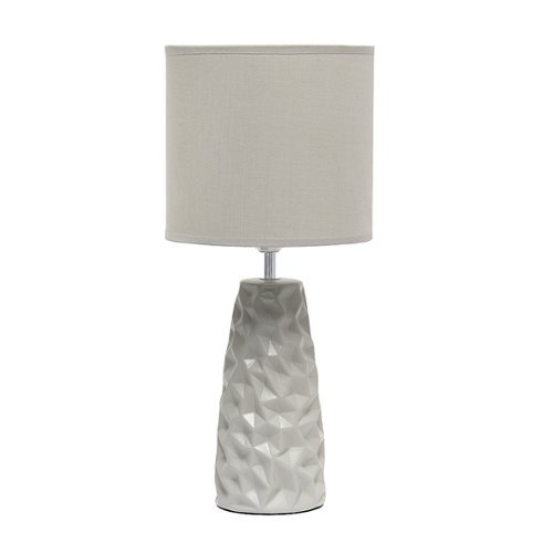 Simple Designs - Sculpted Ceramic Table Lamp - Gray