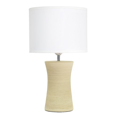 Simple Designs - Ceramic Hourglass Table Lamp - Beige
