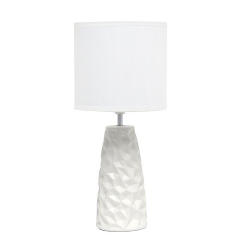 Simple Designs Sculpted Ceramic Table Lamp - Off white