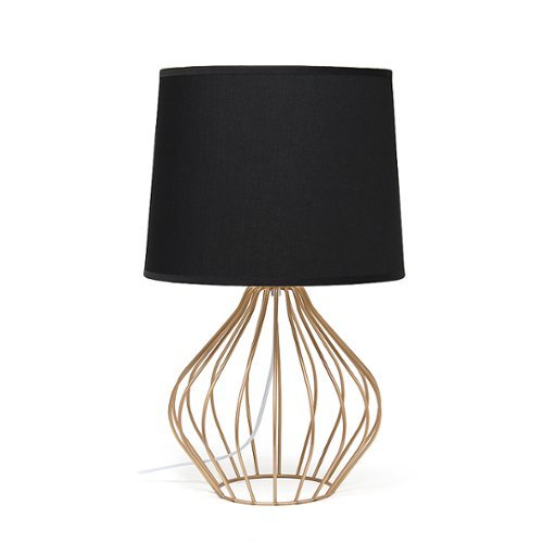 Simple Designs Geometrically Wired Table Lamp - Copper/white shade