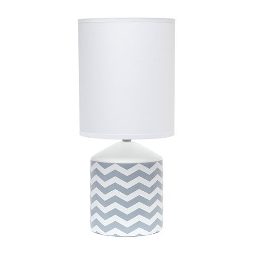 Simple Designs Fresh Prints Table Lamp - White with gray