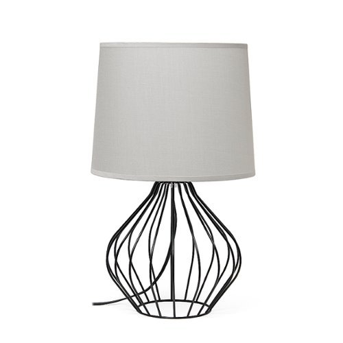 Simple Designs Geometrically Wired Table Lamp - Black/gray shade