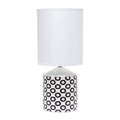 Simple Designs Fresh Prints Table Lamp - White with black