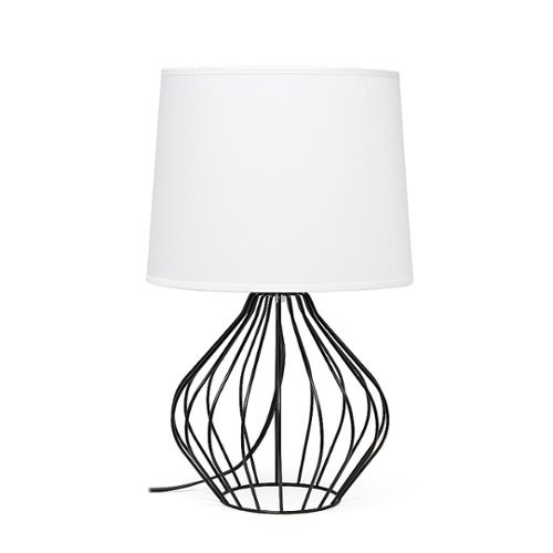 Simple Designs Geometrically Wired Table Lamp - Black/white shade
