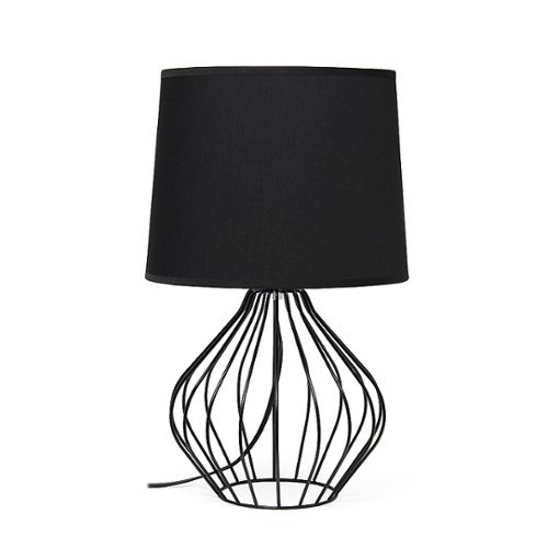 Simple Designs Geometrically Wired Table Lamp - Black/black shade
