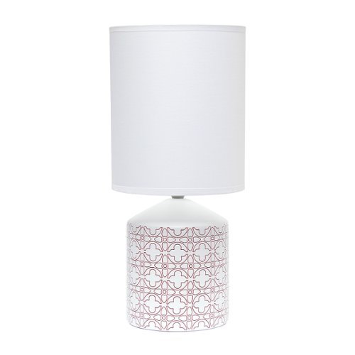Simple Designs Fresh Prints Table Lamp - White with tan