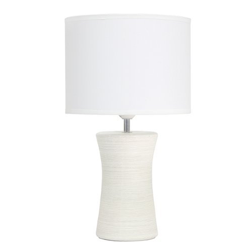 Simple Designs Ceramic Hourglass Table Lamp - Off white