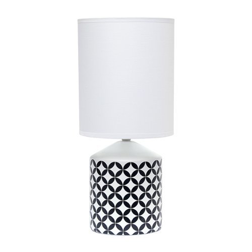 Simple Designs Fresh Prints Table Lamp - White with black
