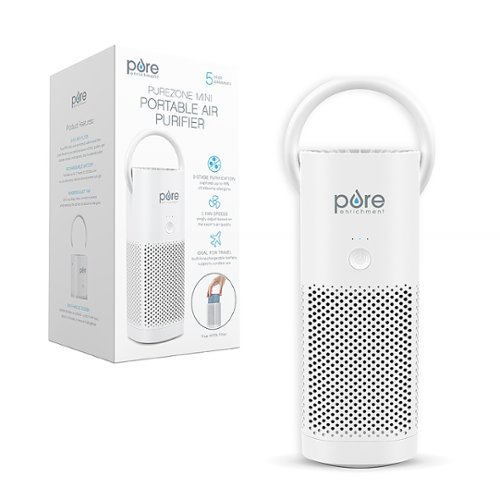 Pure Enrichment True HEPA Small & Portable Air Purifier for On-The-Go Use - White