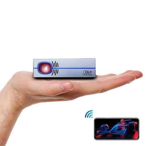 AAXA P8 Smart Mini DLP Projector, Android 10.0, WiFi, Bluetooth, Wireless Mirroring, Streaming Apps, HDMI USB-C Inputs - Gray