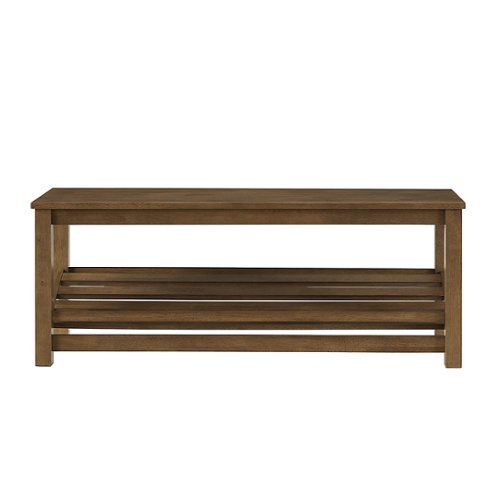 

Walker Edison - Rustic Entry Bench with Lower Shoe Storage Shelf - Rustic Oak