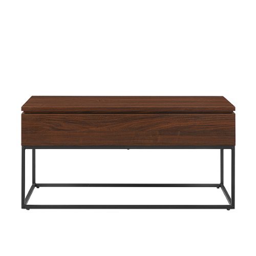 Walker Edison - Modern Metal and Wood Lift-Top Coffee Table - Dark Walnut