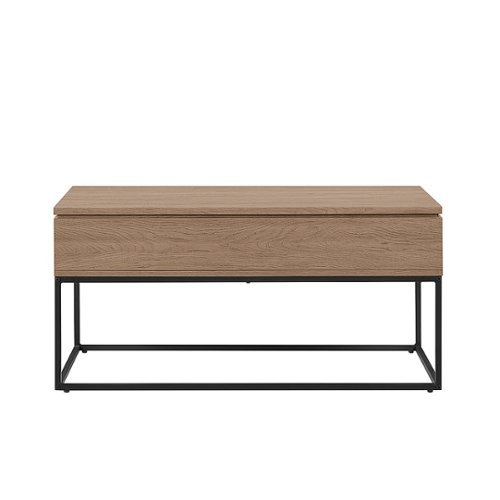 Walker Edison - Modern Metal and Wood Lift-Top Coffee Table - Smoked Oak