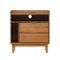 Walker Edison - 25" Mid Century Modern Solid Wood Tray-Top Nightstand - Caramel-Front_Standard