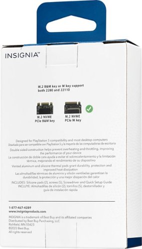 Insignia™ Heatsink Enclosure for M.2 NVMe SSDs and PS5 - Black BUY IN MIDDLE EAST