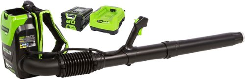 Greenworks - 80-Volt Cordless Backpack Leaf Blower - 180 MPH/610 CFM (2.5Ah Battery and Charger Included) - Green