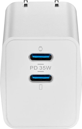 Insignia™ - 35W Dual Port USB-C Compact Wall Charger for Apple Mobile Devices - White
