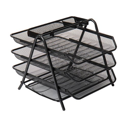 

Mind Reader - 3 Trays Desktop Document Organizer - Black